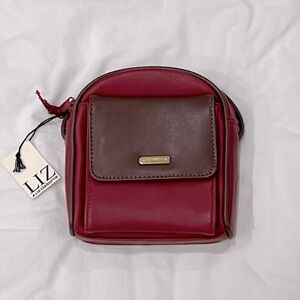 NWT Liz Claiborne Vintage Mini Cross Body Red & Brown